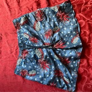 Pineapple Print Blue Shorts
